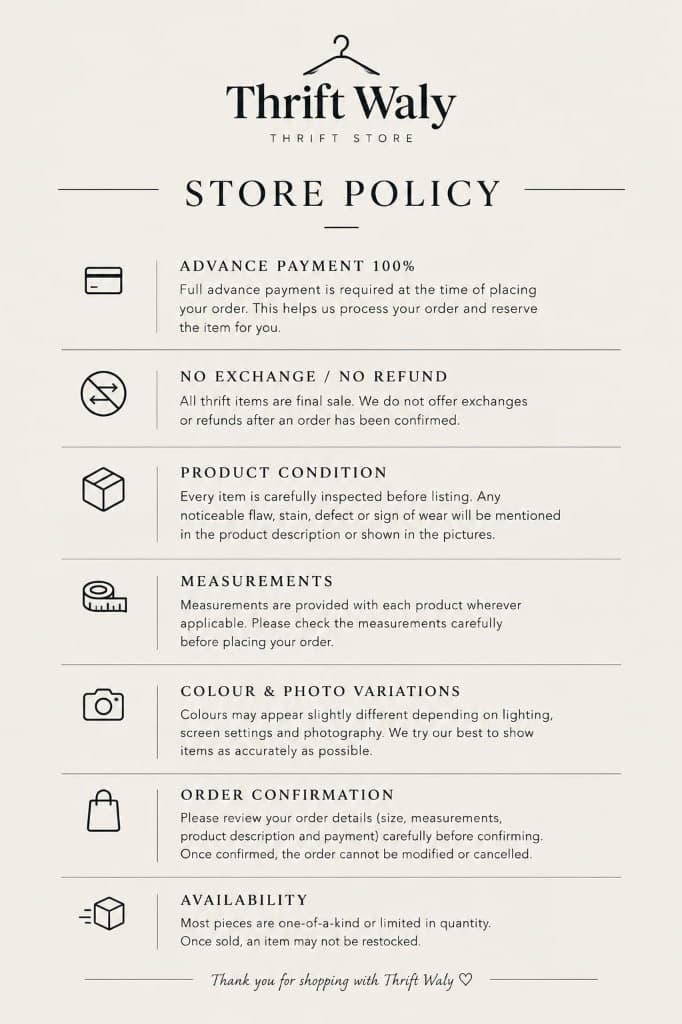 Thrift Waly Store Policy Document